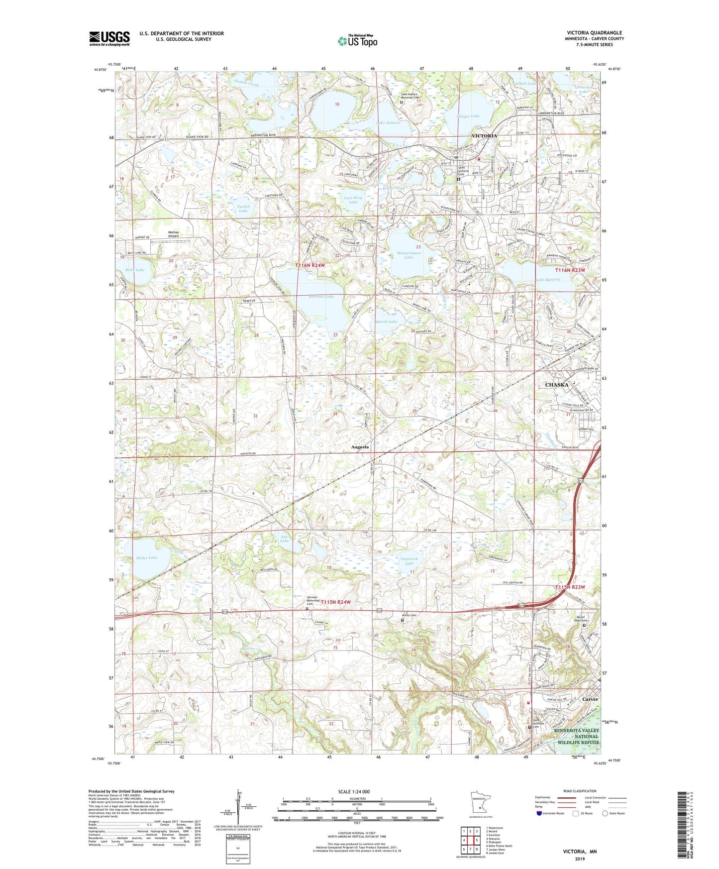 Victoria Minnesota US Topo Map Image
