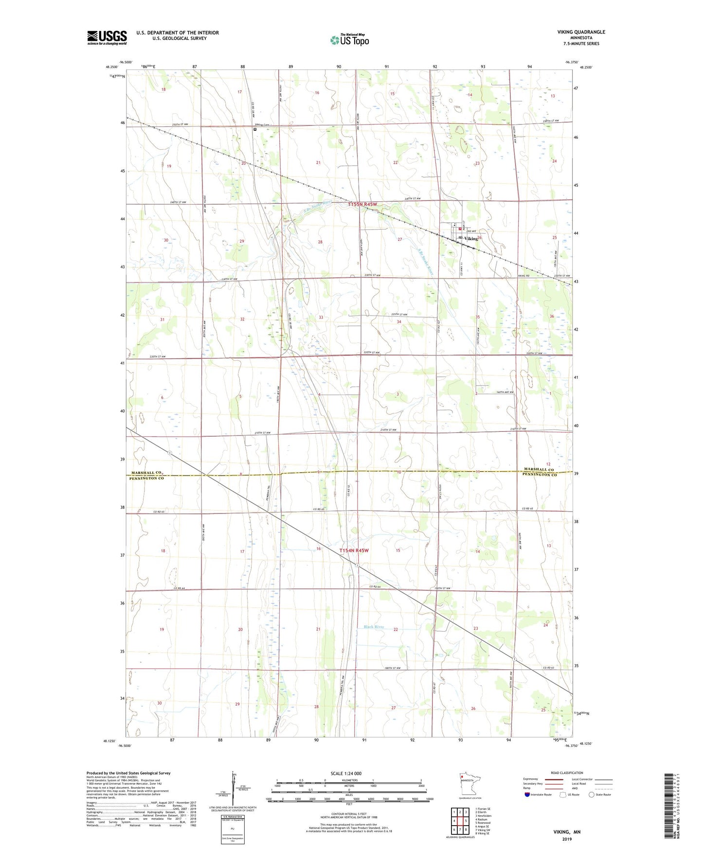 Viking Minnesota US Topo Map Image