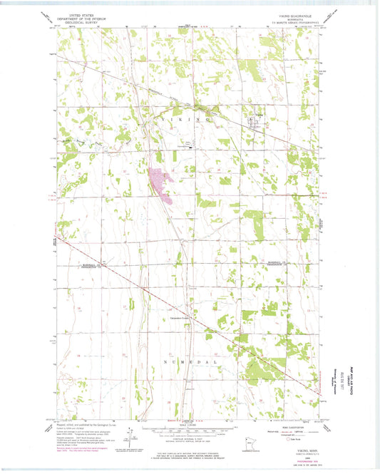 Classic USGS Viking Minnesota 7.5'x7.5' Topo Map Image