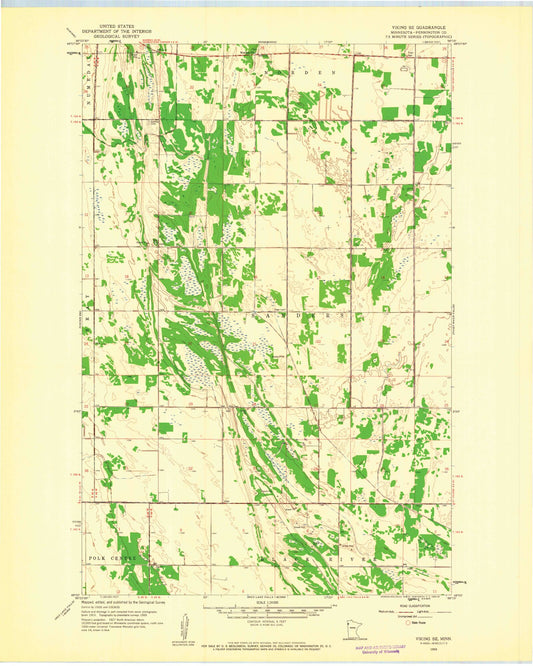 Classic USGS Viking SE Minnesota 7.5'x7.5' Topo Map Image