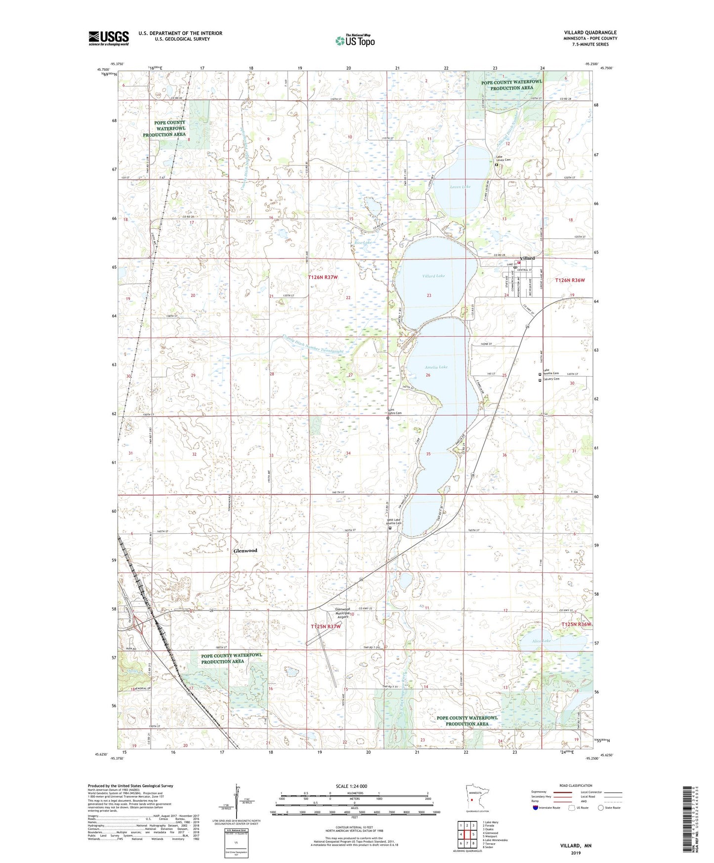 Villard Minnesota US Topo Map Image