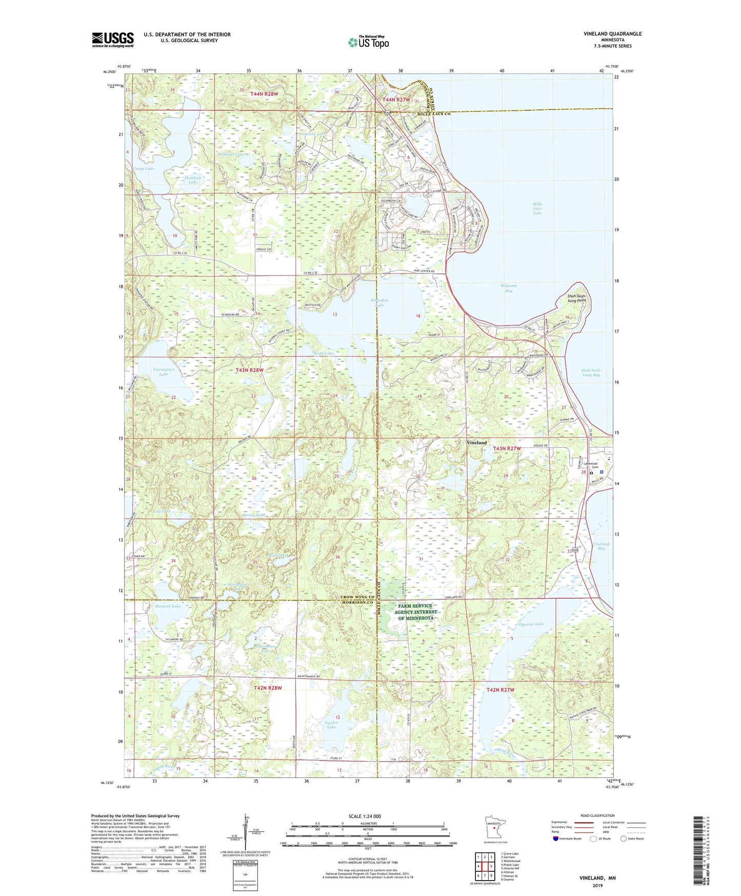 Vineland Minnesota US Topo Map Image