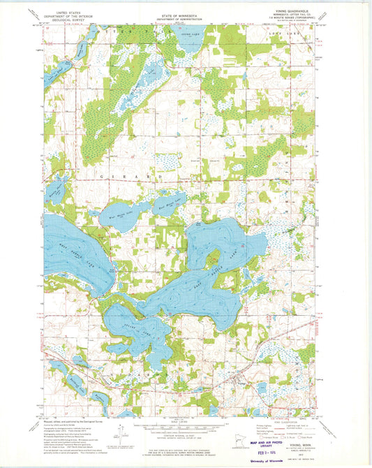 Classic USGS Vining Minnesota 7.5'x7.5' Topo Map Image