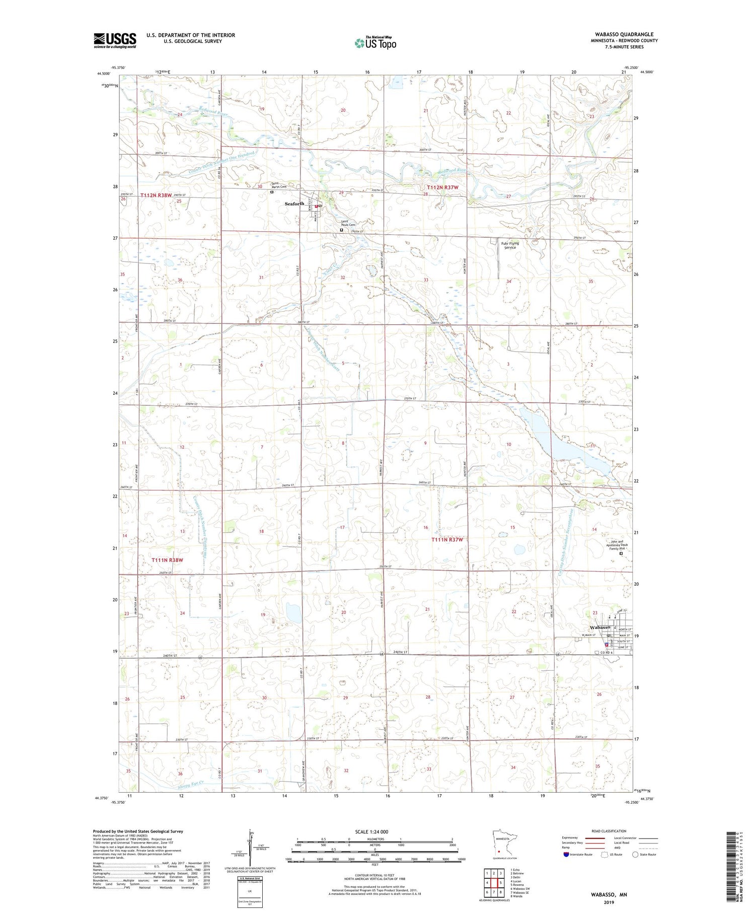Wabasso Minnesota US Topo Map Image