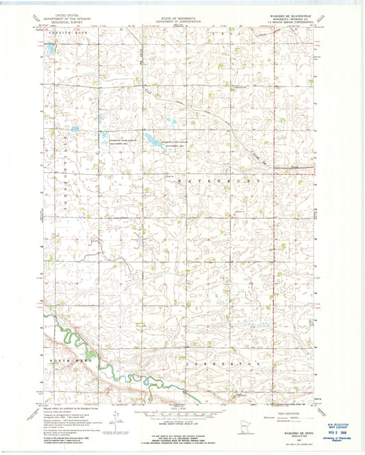 Classic USGS Wabasso SE Minnesota 7.5'x7.5' Topo Map Image