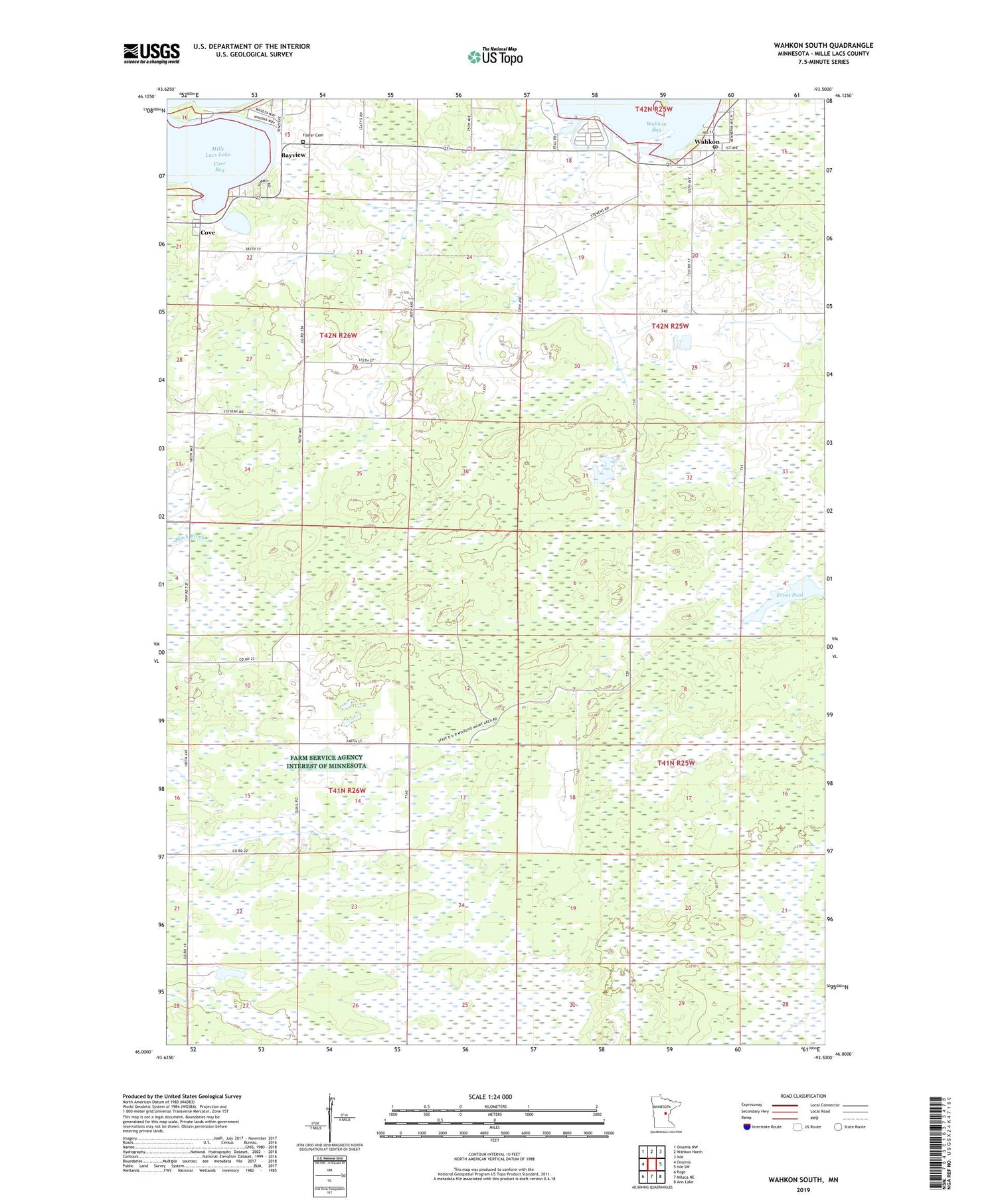 Wahkon South Minnesota US Topo Map Image