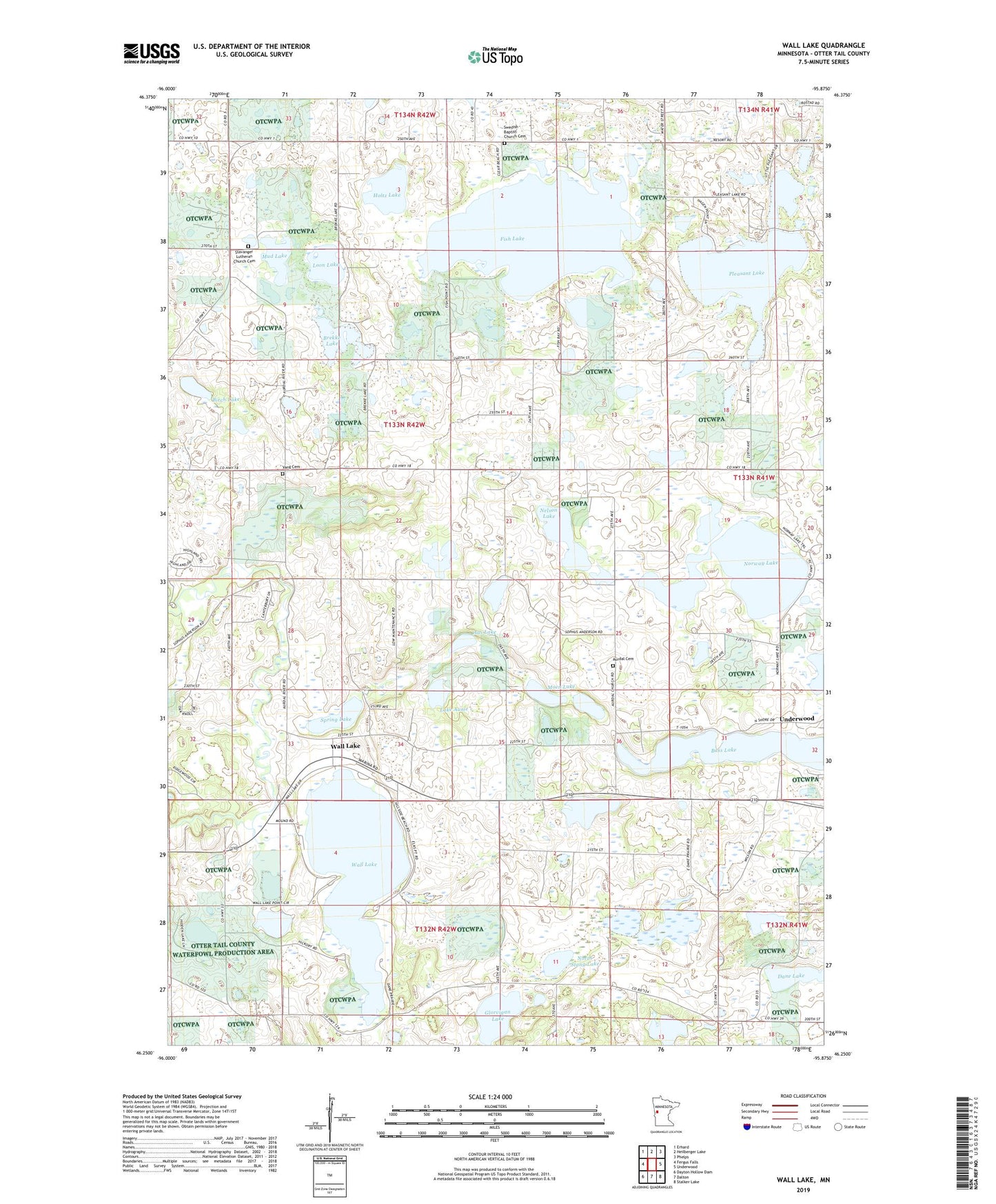 Wall Lake Minnesota US Topo Map Image