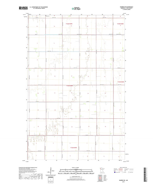 Warren SW Minnesota US Topo Map Image