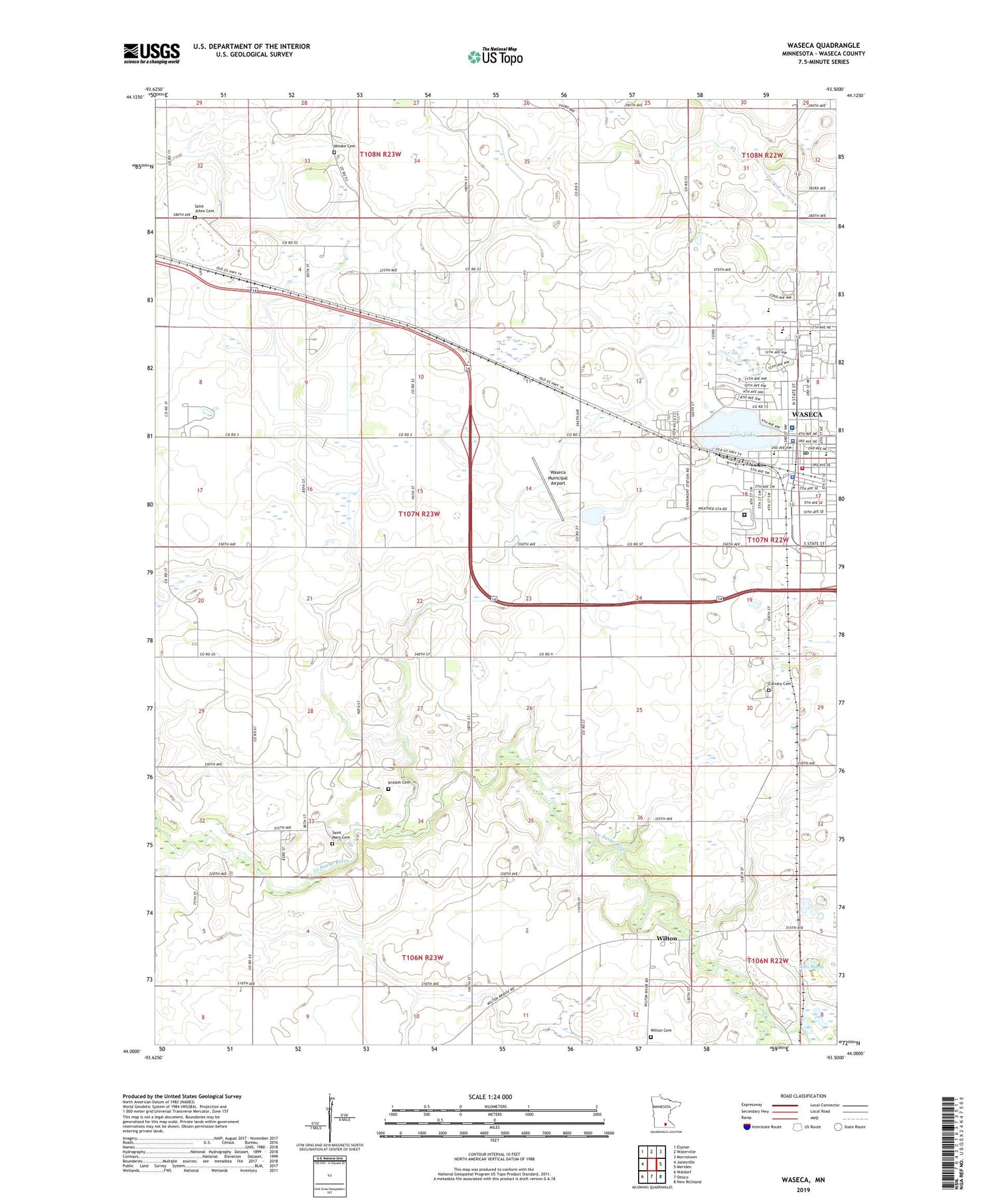 Waseca Minnesota Us Topo Map Mytopo Map Store 2462