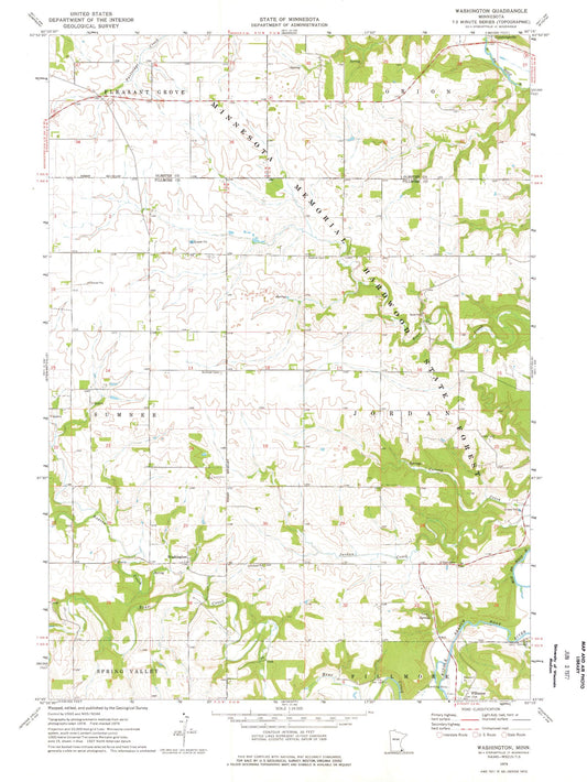 Classic USGS Washington Minnesota 7.5'x7.5' Topo Map Image
