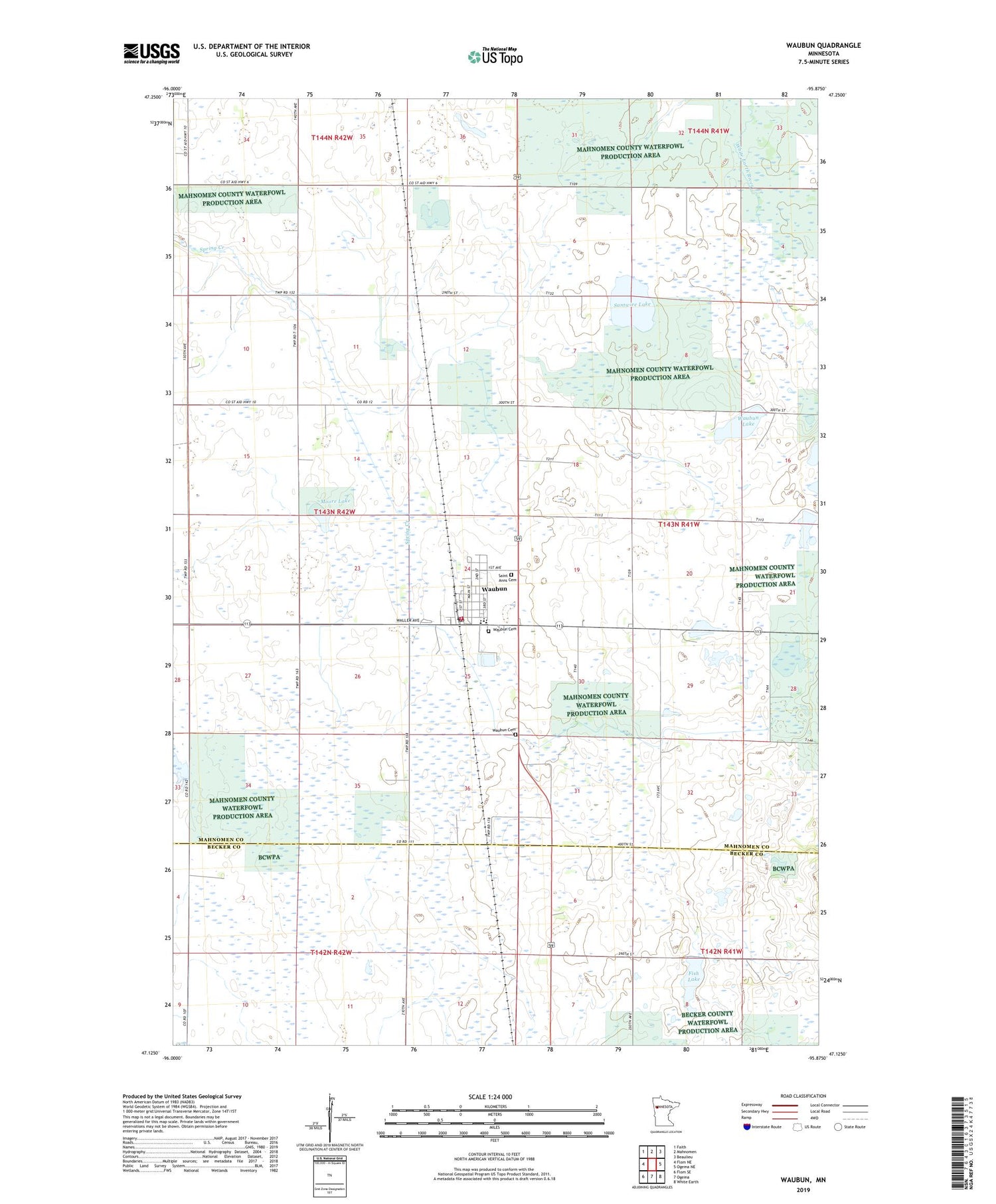 Waubun Minnesota US Topo Map Image