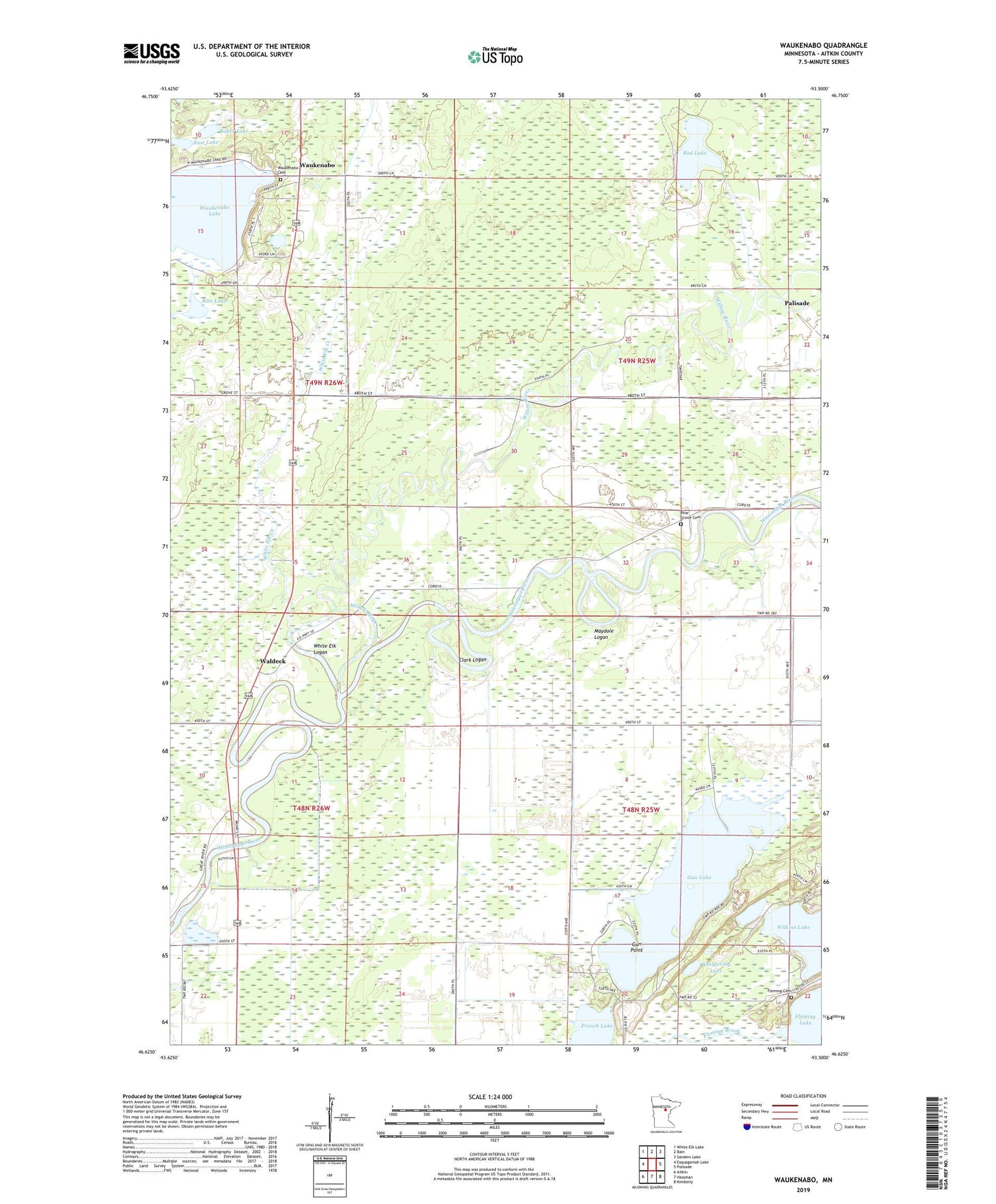 Waukenabo Minnesota US Topo Map Image