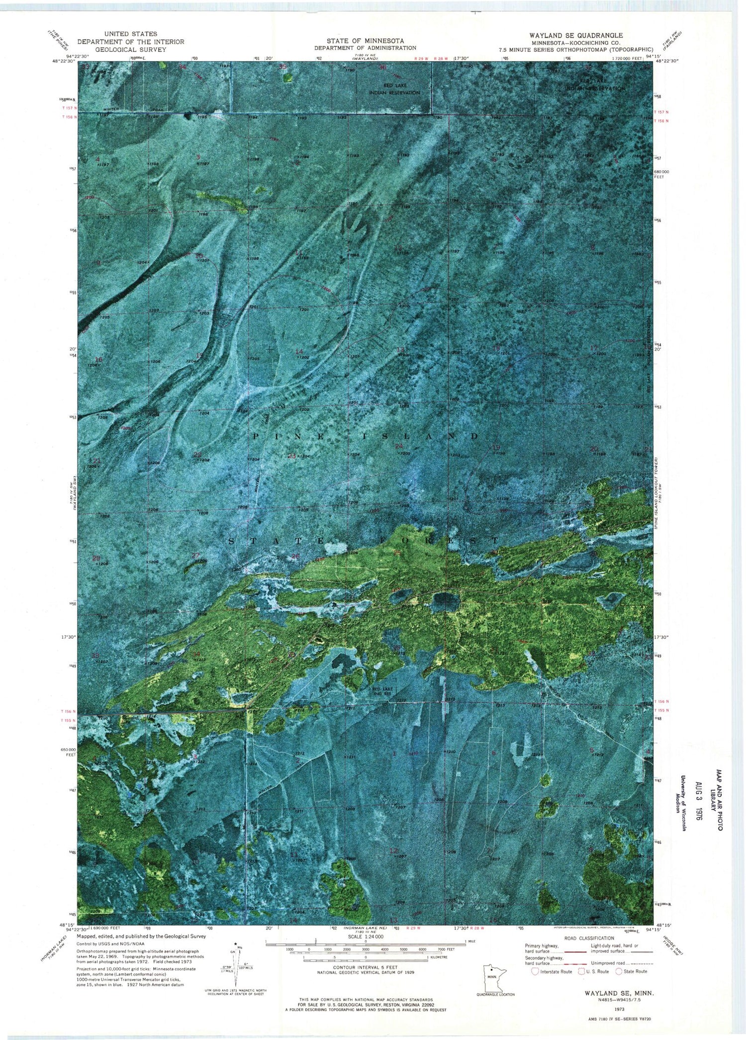 Classic USGS Wayland SE Minnesota 7.5'x7.5' Topo Map Image