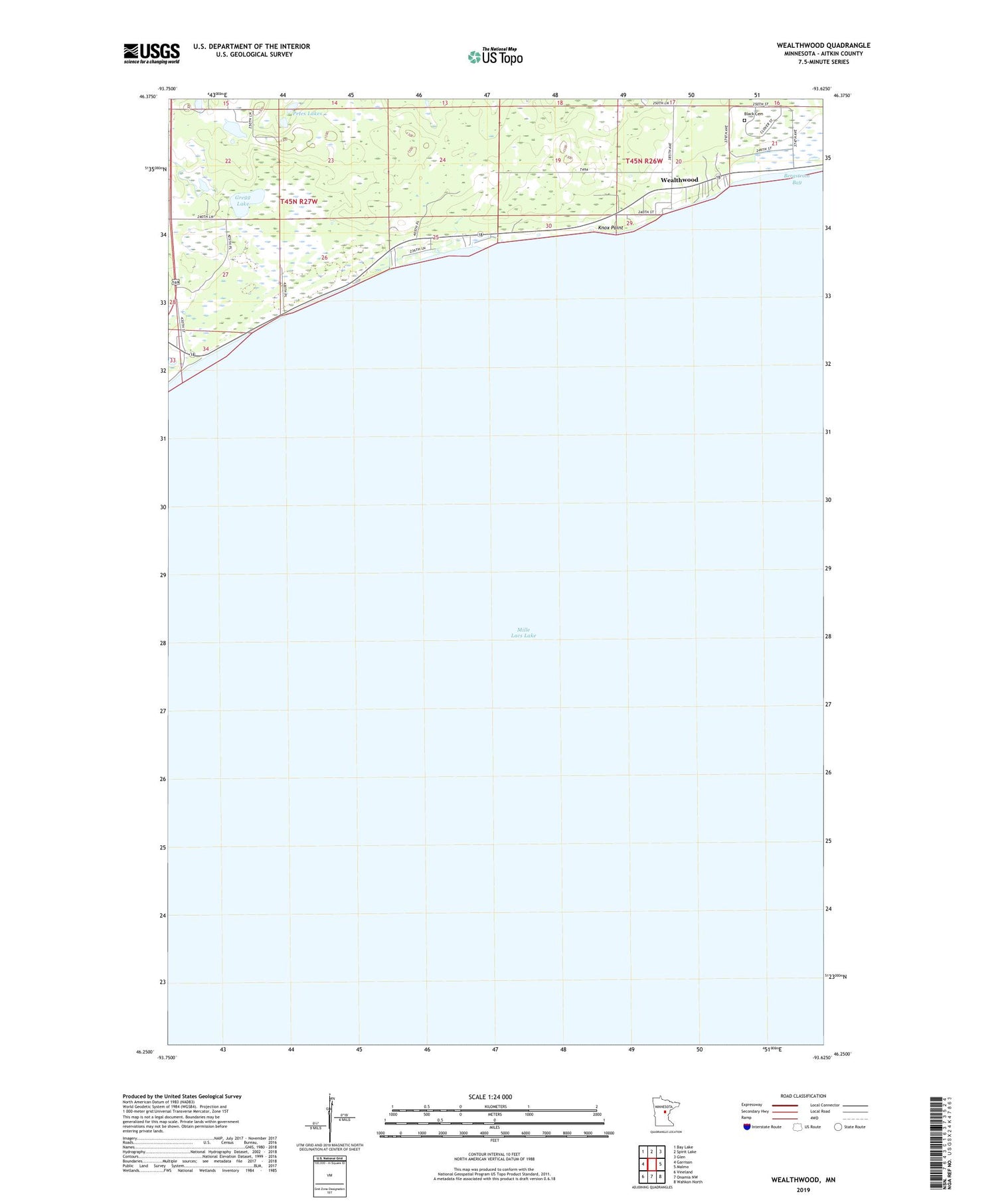 Wealthwood Minnesota US Topo Map Image