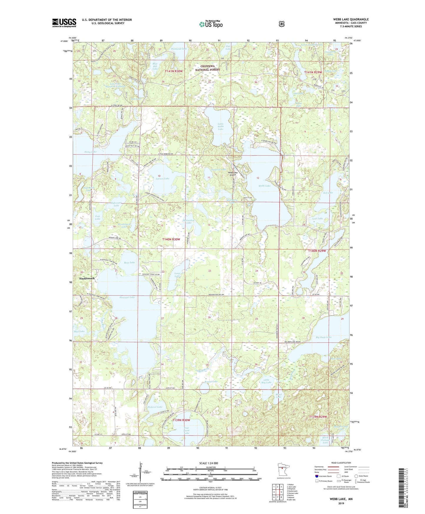 Webb Lake Minnesota US Topo Map Image