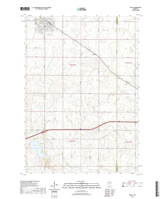 Wells Minnesota US Topo Map Image