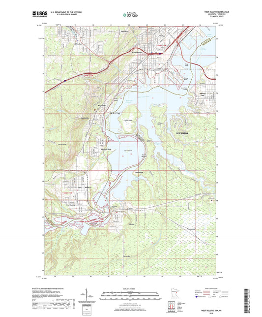 West Duluth Minnesota US Topo Map Image