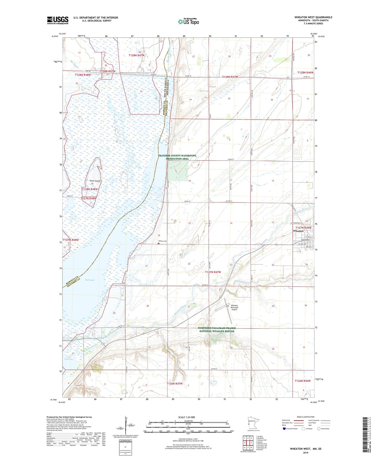 Wheaton West Minnesota US Topo Map Image