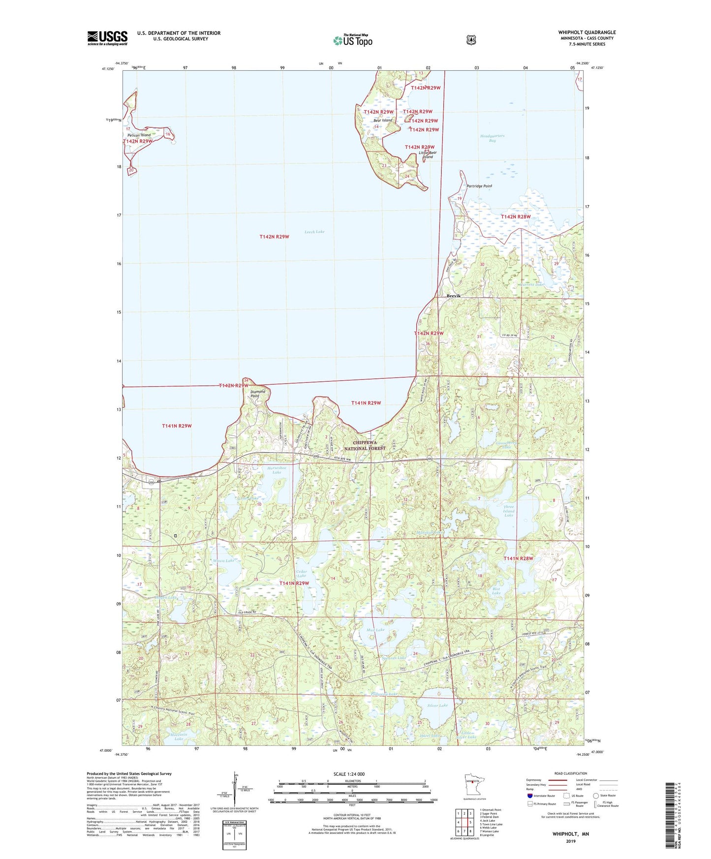 Whipholt Minnesota US Topo Map Image