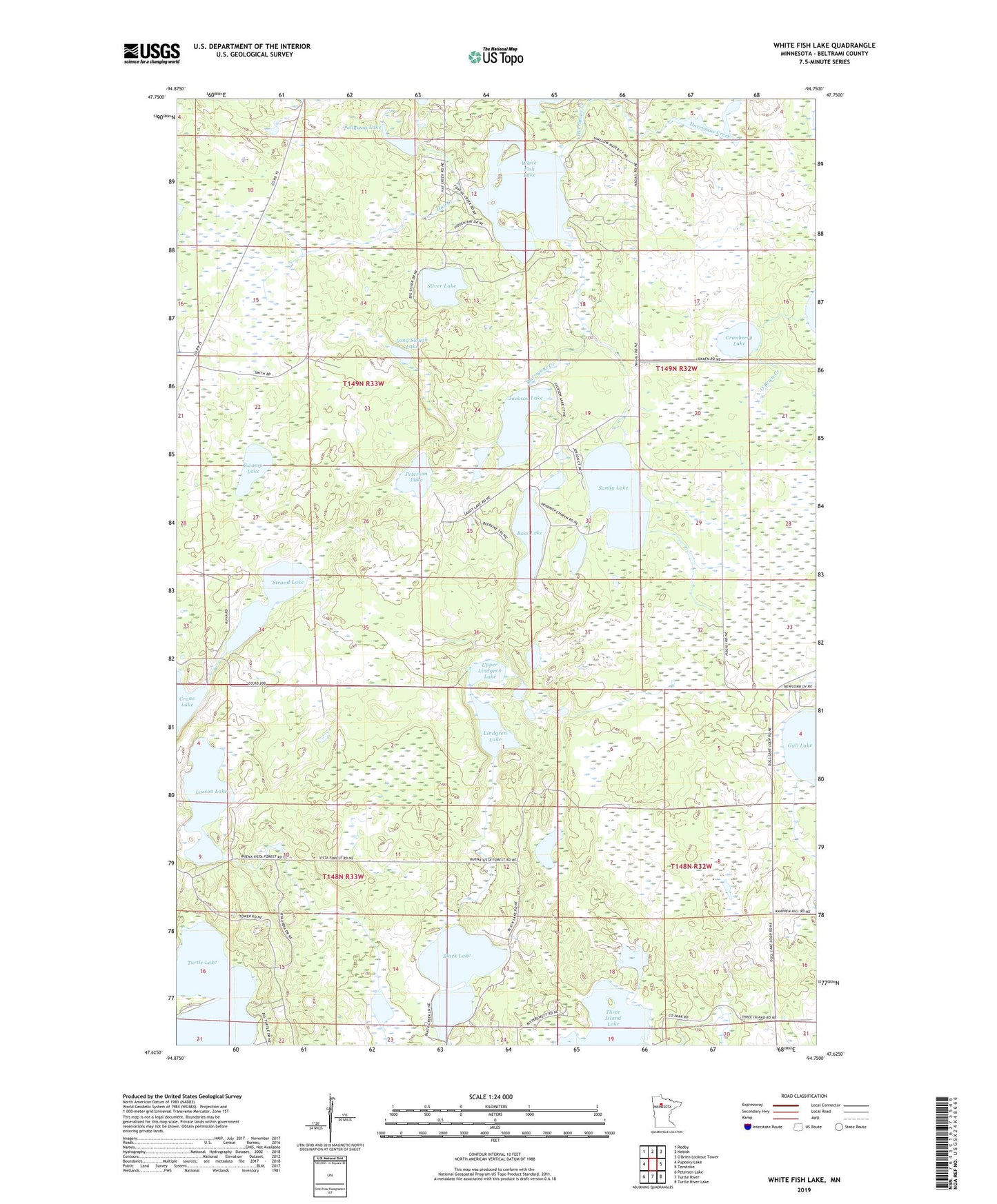 White Fish Lake Minnesota US Topo Map Image