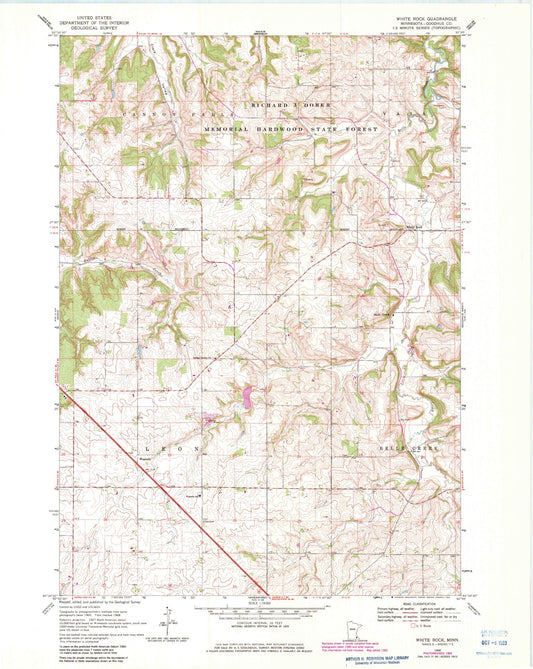 Classic USGS White Rock Minnesota 7.5'x7.5' Topo Map Image