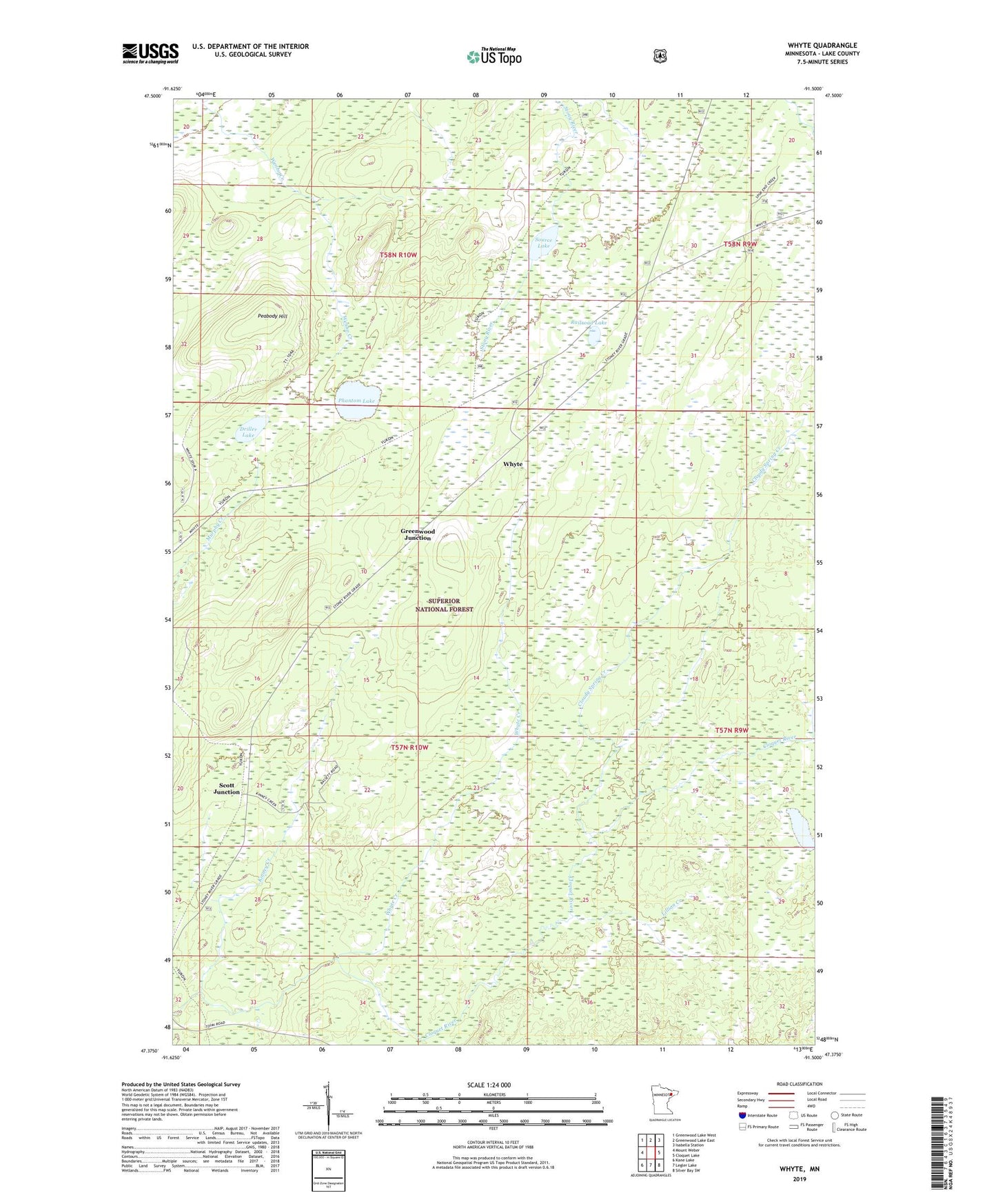 Whyte Minnesota US Topo Map Image