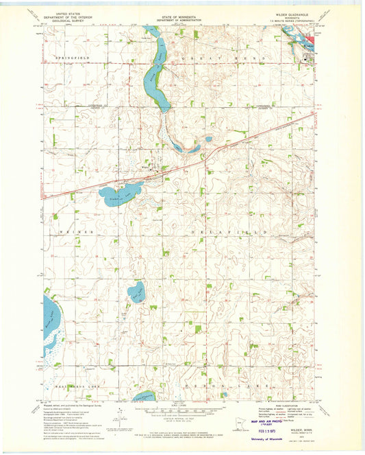Classic USGS Wilder Minnesota 7.5'x7.5' Topo Map Image