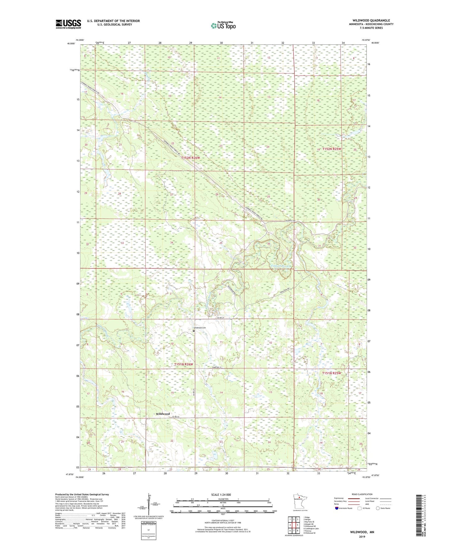 Wildwood Minnesota US Topo Map Image