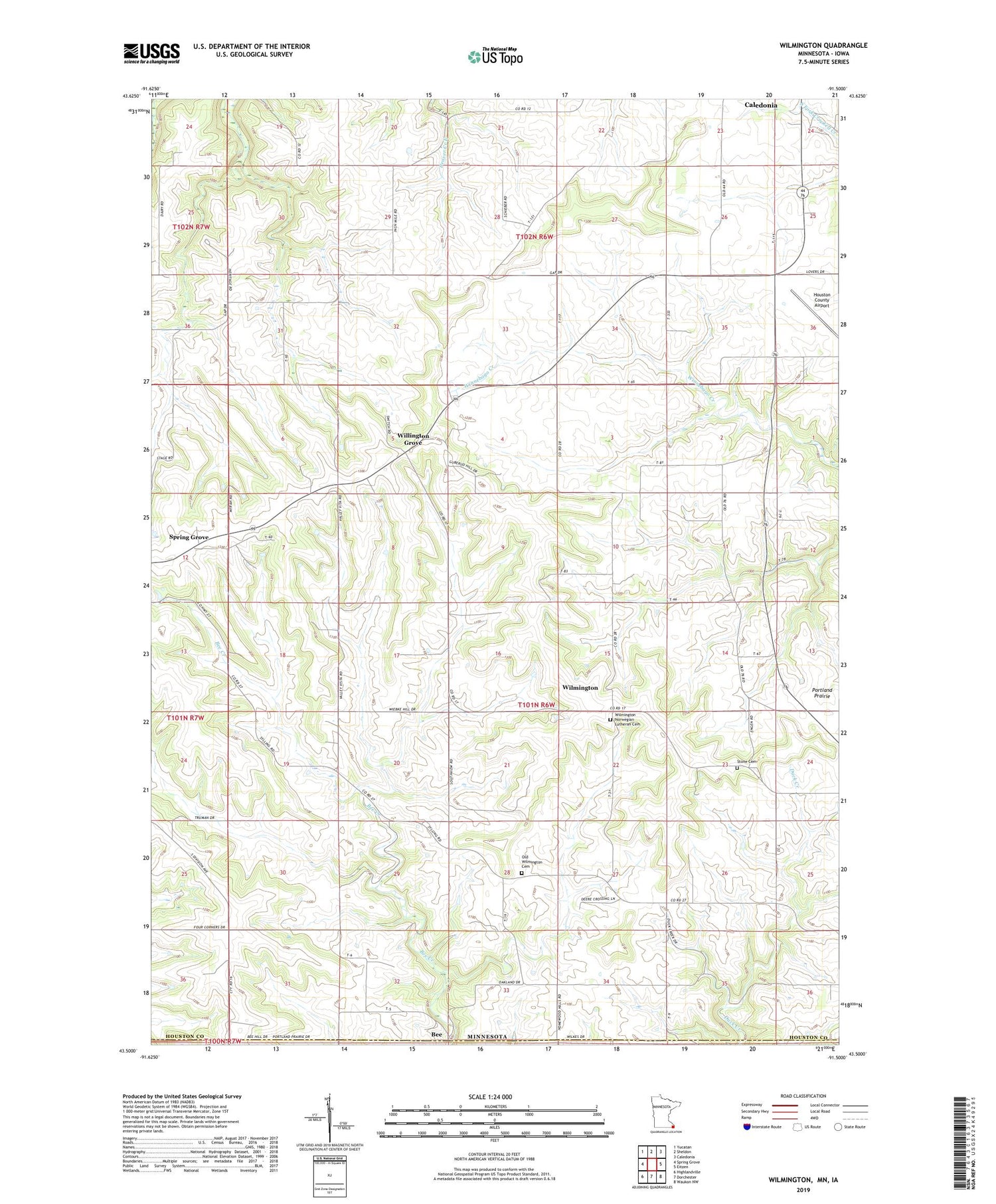 Wilmington Minnesota US Topo Map Image