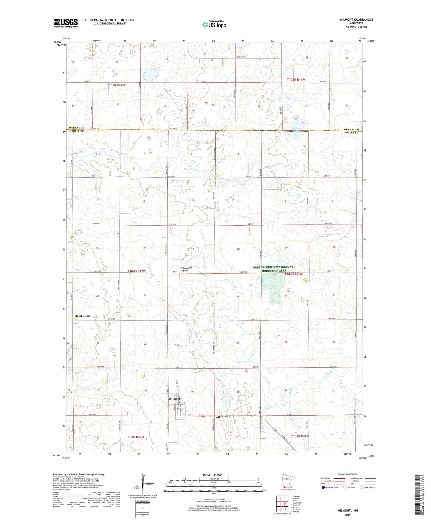 Wilmont Minnesota US Topo Map Image