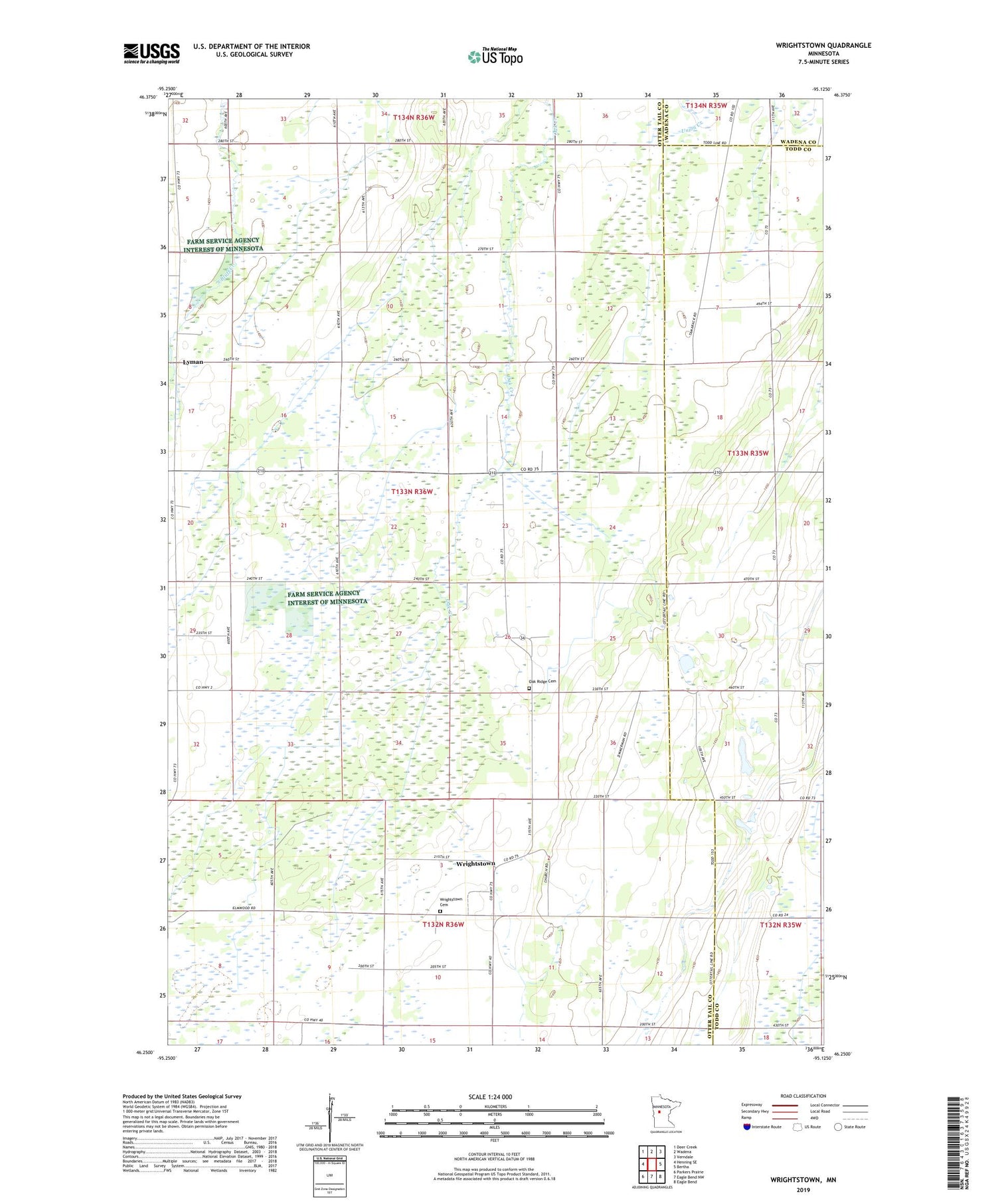 Wrightstown Minnesota US Topo Map Image