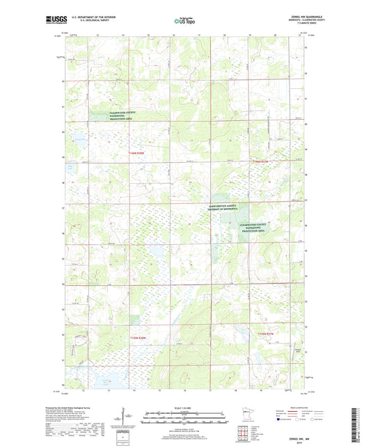 Zerkel NW Minnesota US Topo Map Image