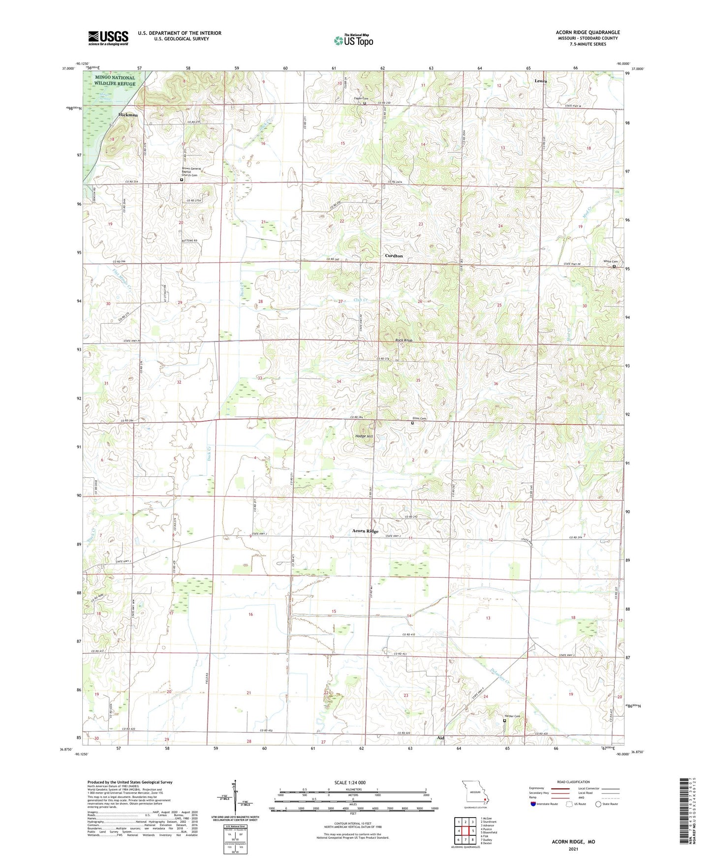 Acorn Ridge Missouri US Topo Map Image