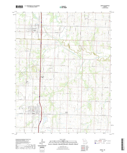 Adrian Missouri US Topo Map Image