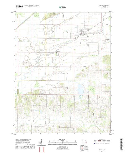 Advance Missouri US Topo Map Image