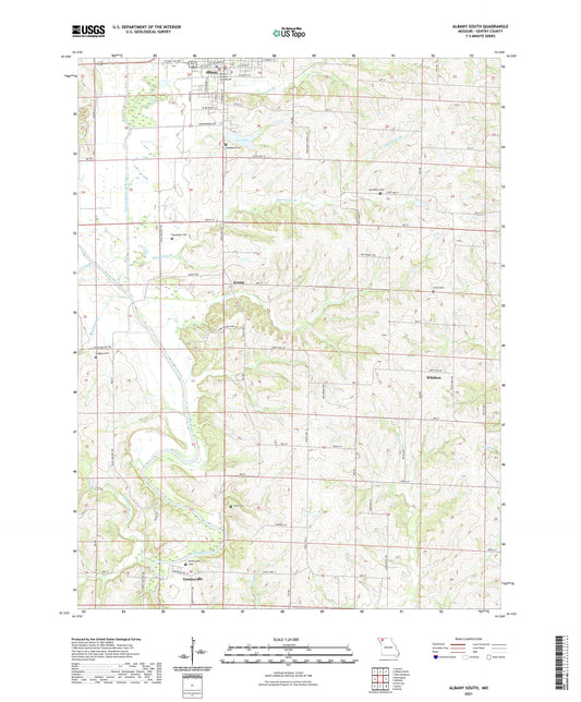 Albany South Missouri US Topo Map Image