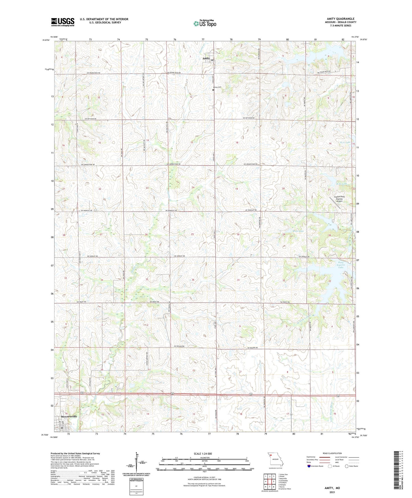 Amity Missouri US Topo Map Image