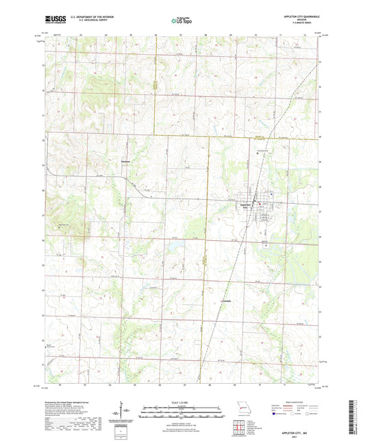 Appleton City Missouri US Topo Map Image