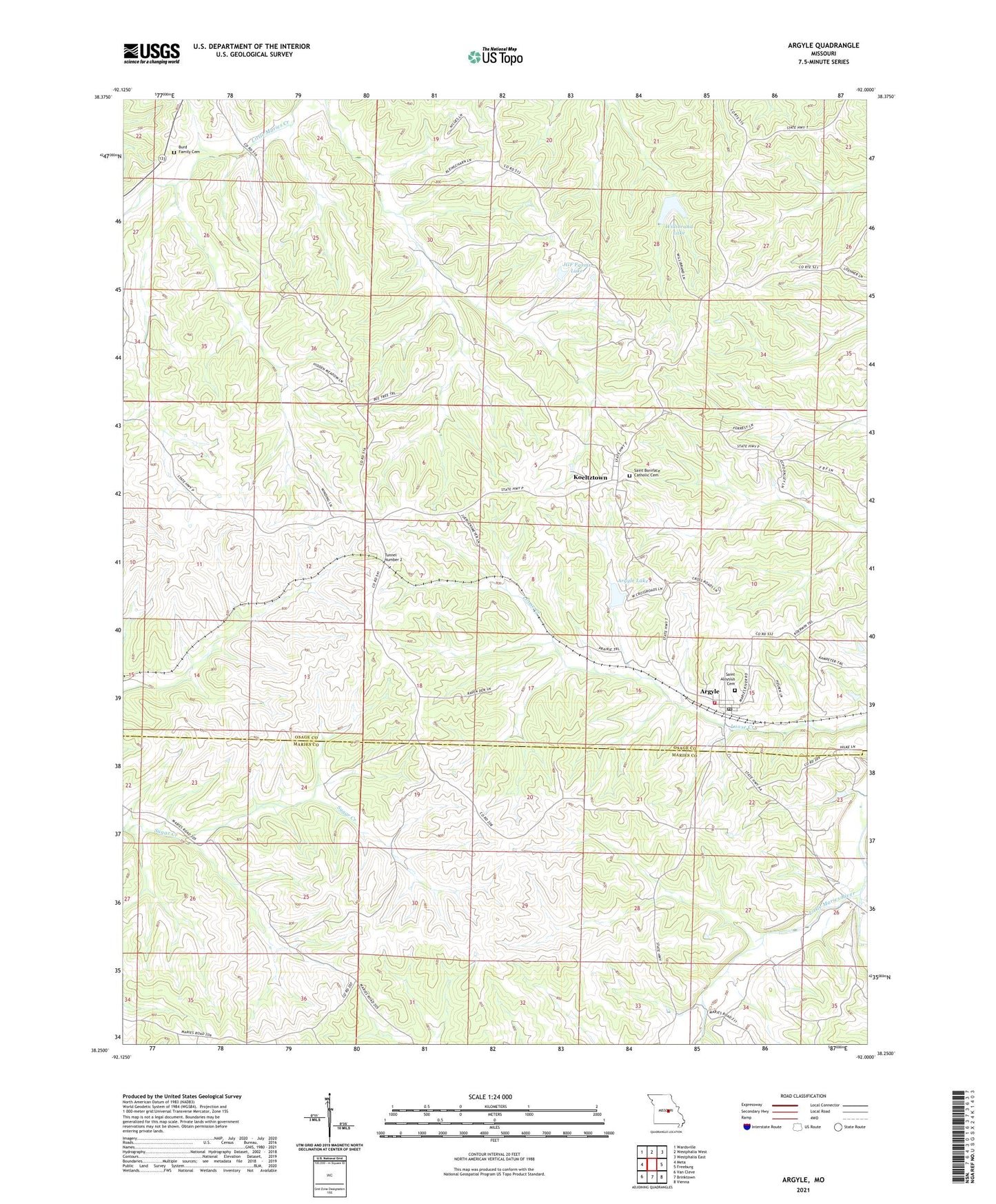 Argyle Missouri US Topo Map Image