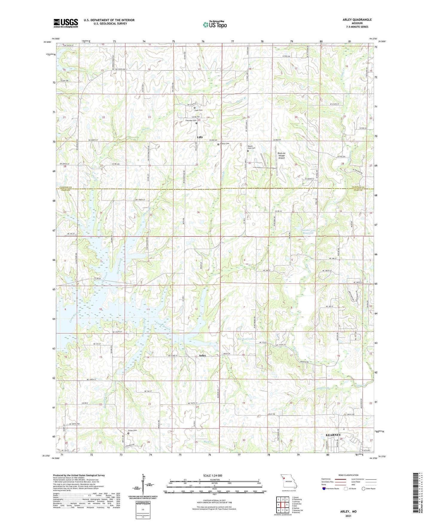 Arley Missouri US Topo Map Image