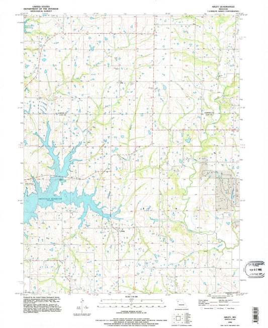 Classic USGS Arley Missouri 7.5'x7.5' Topo Map Image