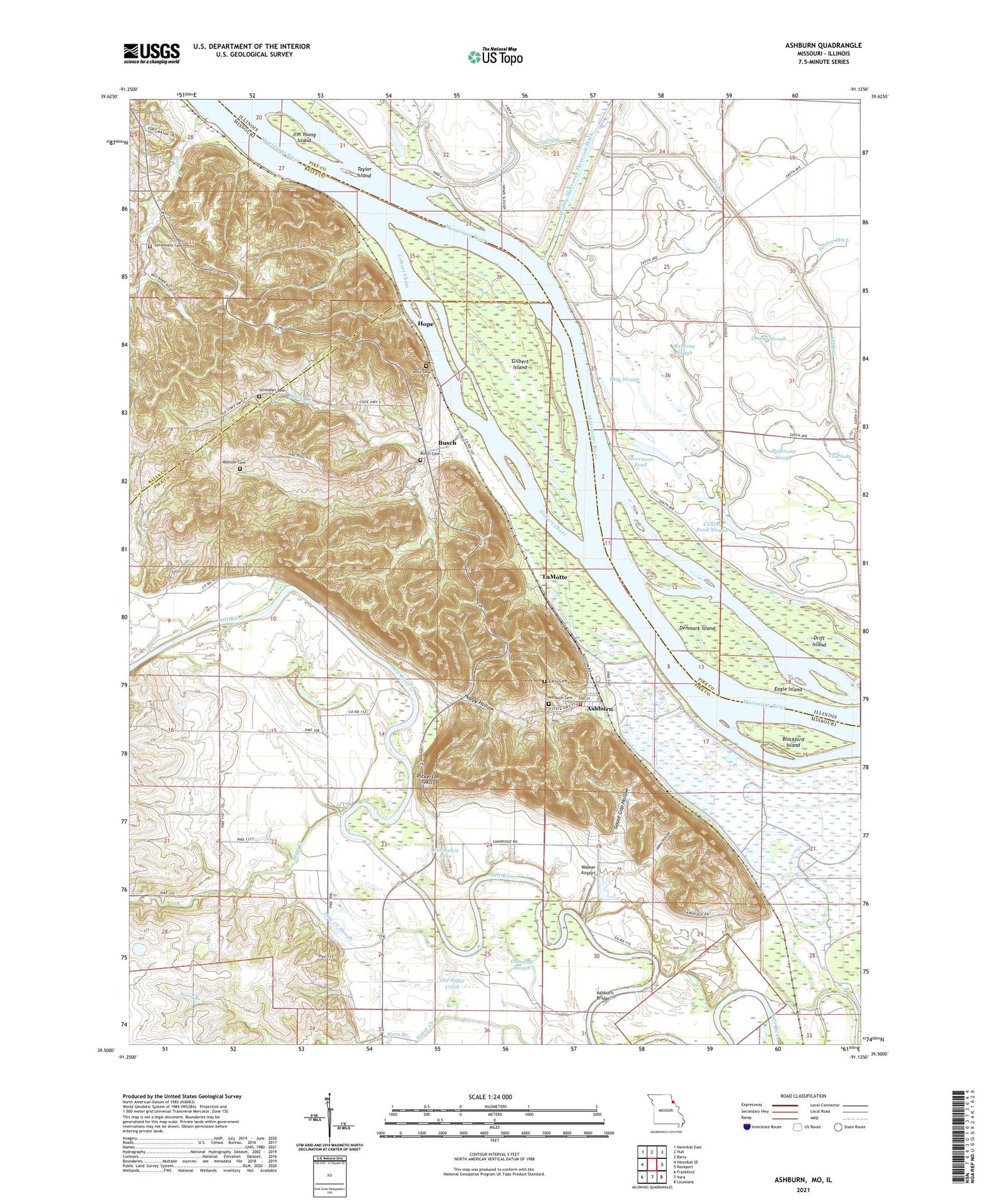 Ashburn Missouri US Topo Map Image
