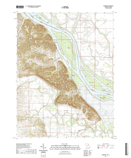 Ashburn Missouri US Topo Map Image