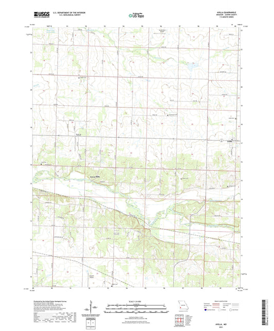 Avilla Missouri US Topo Map Image