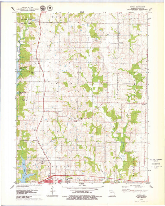 Classic USGS Axtell Missouri 7.5'x7.5' Topo Map Image