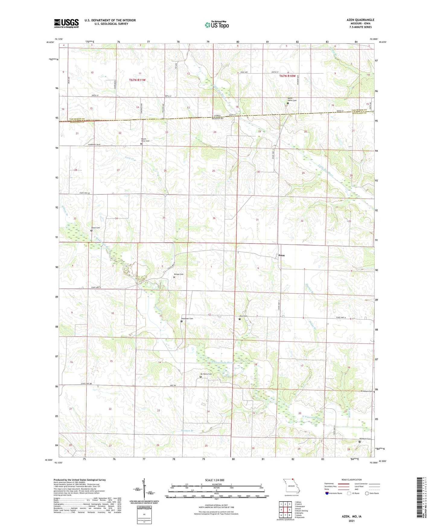 Azen Missouri US Topo Map Image