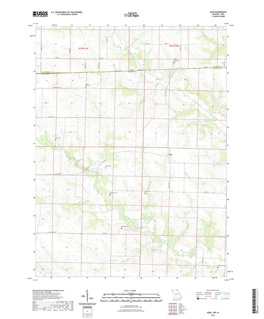 Azen Missouri US Topo Map Image
