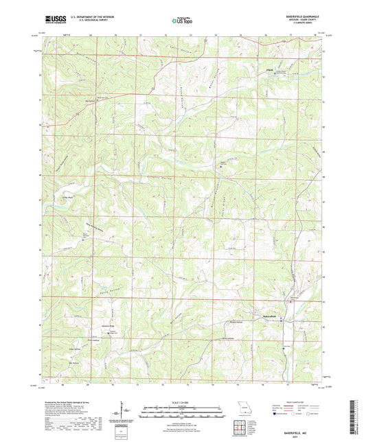 Bakersfield Missouri US Topo Map Image