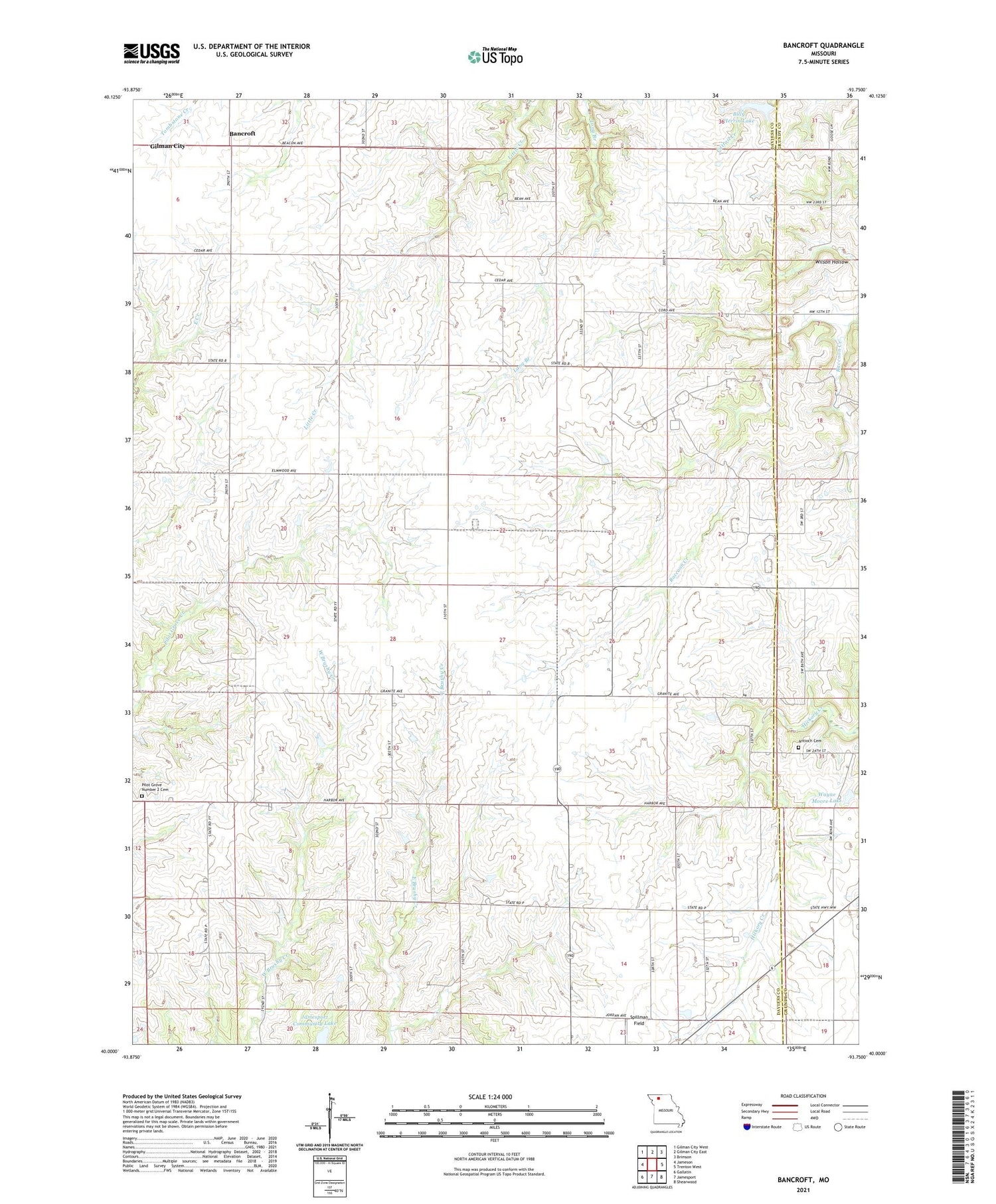 Bancroft Missouri US Topo Map Image