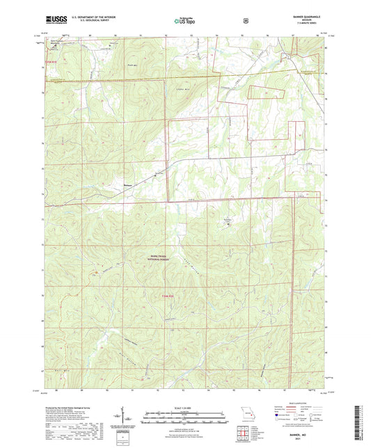 Banner Missouri US Topo Map Image